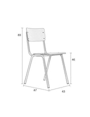 Stuhl Stapelstuhl BACK TO SCHOOL Grau von ZUIVER