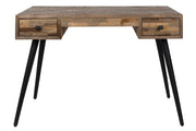 Schreibtisch LEO Platte recycled Teak mit 2 Schubläden