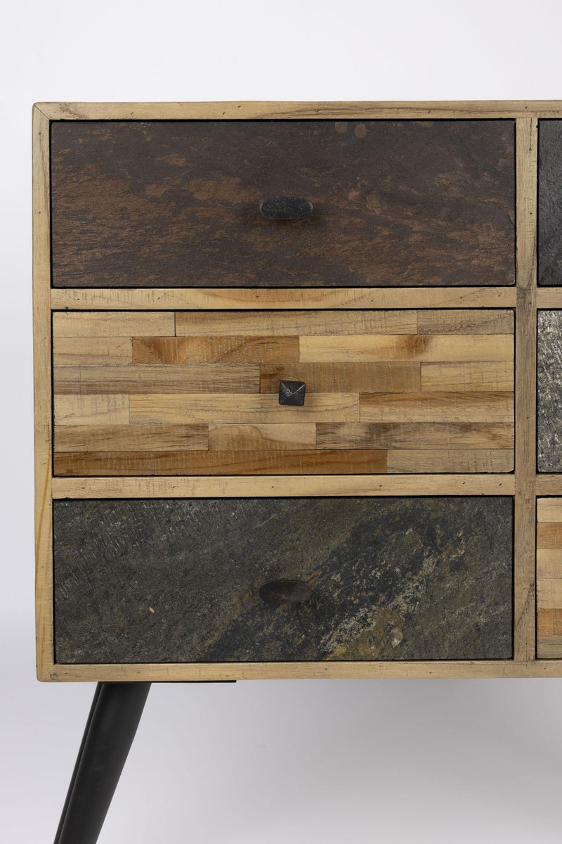 Kommode SAN aus Teakholz | Design Sideboard mit filigranem Stahlgestell