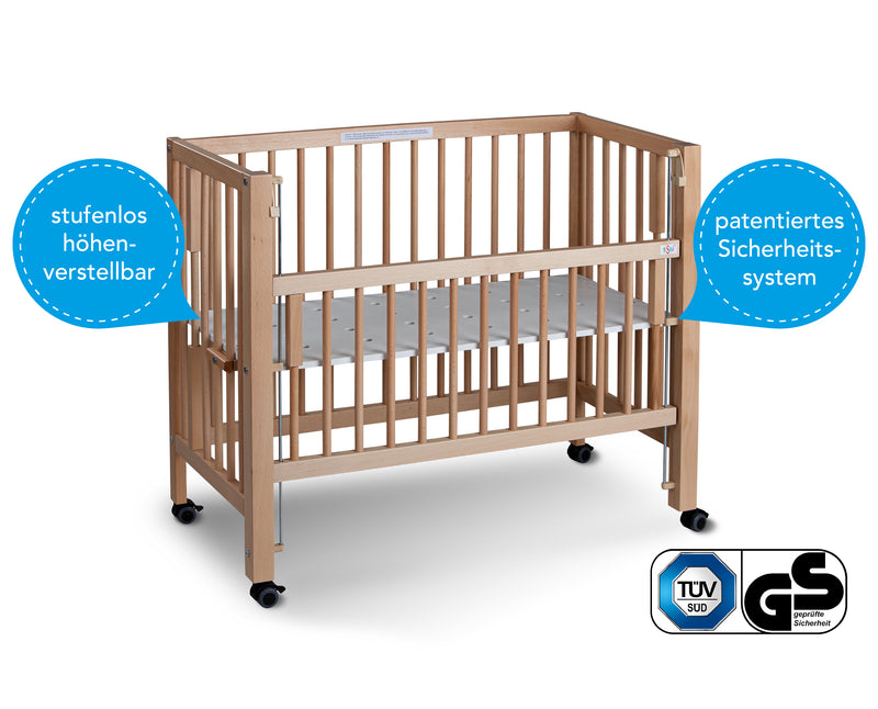 Anstellbett Beistellbett SOPHIE von  tiSsi® Stubenwagen Buche natur