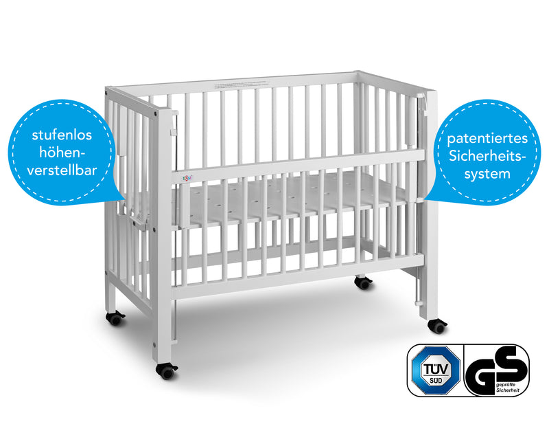 Anstellbett Beistellbett SOPHIE von tiSsi® Stubenbett Buche weiß