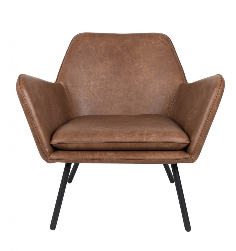 Retro Sessel BON Kunstleder Vintage Braun