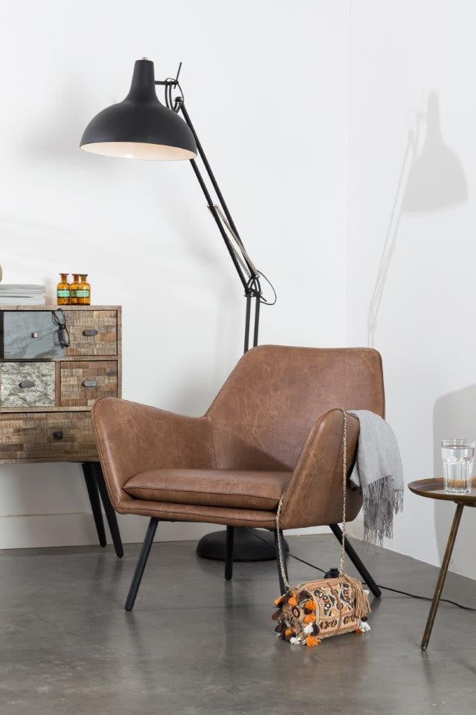 Retro Sessel BON Kunstleder Vintage Braun