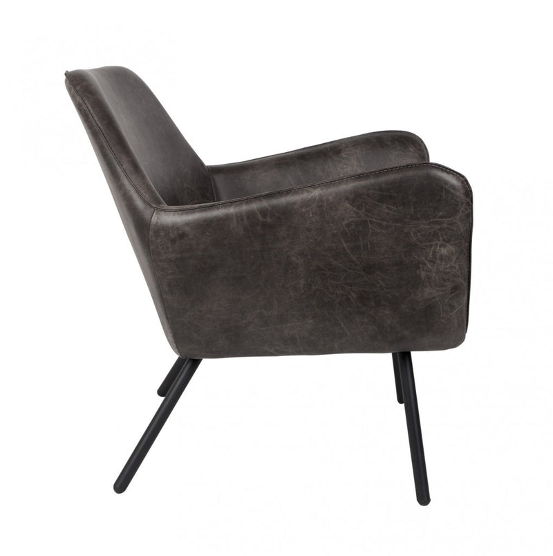 Retro Sessel BON Kunstleder Vintage Dunkelgrau