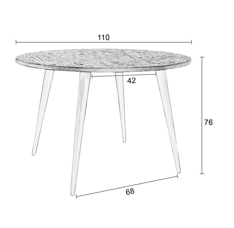 Runder Esstisch MO 110 cm - recycled Teak für ein gemütliches Ambiente