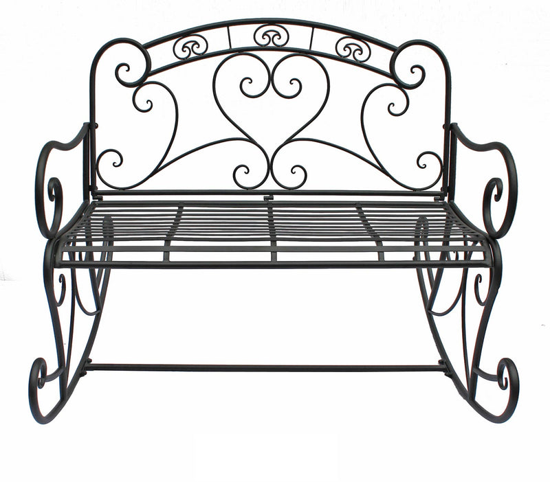 Schaukelbank DARES Gartenbank mit Armlehne Metall schwarz