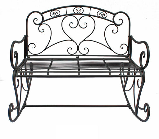 Schaukelbank DARES Gartenbank mit Armlehne Metall schwarz