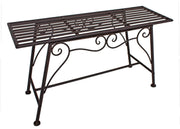 Gartenbank LORIN dunkelbraun lackiert Rost-Optik