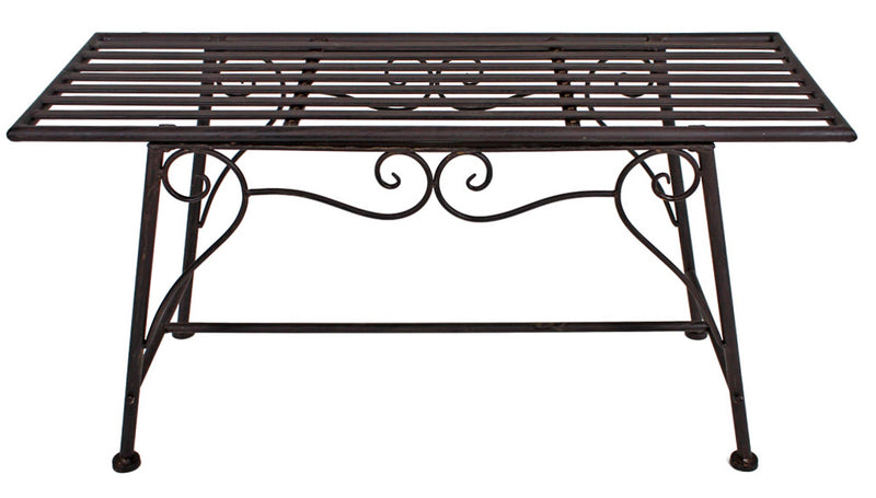 Gartenbank LORIN dunkelbraun lackiert Rost-Optik