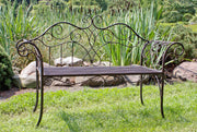 Gartenbank SELENE Metallbank 2-sitzig mit Armlehne dunkelbraun