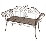 Gartenbank SELENE Metallbank 2-sitzig mit Armlehne dunkelbraun