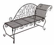 Gartenbank LEMINGTON Liegebank Chaiselongue Metall dunkelbraun