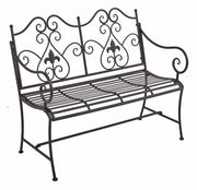 Gartenbank LANZAROTE Metallbank dunkelbraun 2-sitzig mit Armlehne