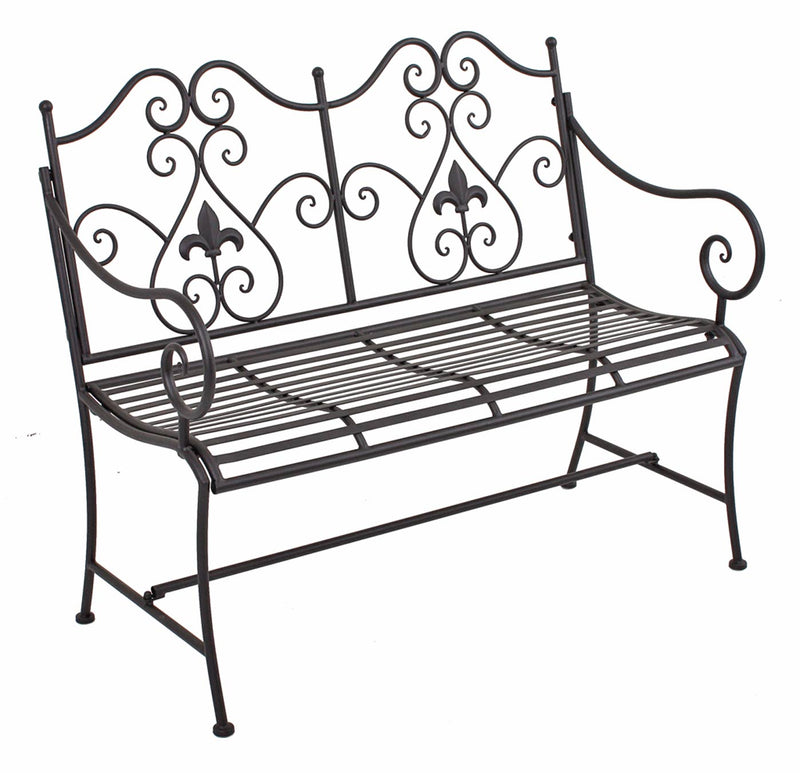 Gartenbank LANZAROTE Metallbank dunkelbraun 2-sitzig mit Armlehne