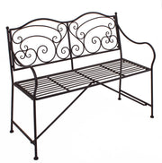 Gartenbank VESUV Metallbank dunkelbraun 2-sitzig mit Armlehne