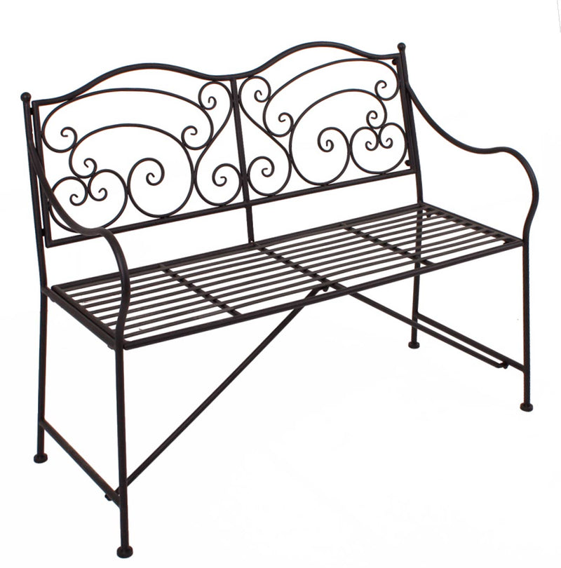 Gartenbank VESUV Metallbank dunkelbraun 2-sitzig mit Armlehne