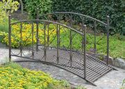 Gartenbrücke DUKONO Teichbrücke aus Metall dunkelbraun lackiert