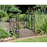 Gartenbrücke TAUPO Teichbrücke aus Stahl dunkelbraun lackiert