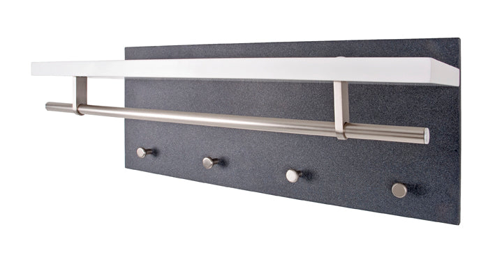 Wandgarderobe Tablo Weiß Hochglanz und Granitoptik