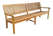 Stabile XXL Gartenbank Kingsbury mit Armlehne 200 cm in Premium Teak