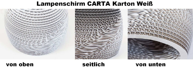Bogenleuchte CARTA weiß, 1-flammig Stehleuchte mit Schirm aus Karton