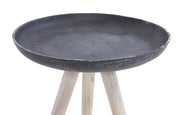 Beistelltisch SAND CASTED 35 cm Metall Platte Beine Holz