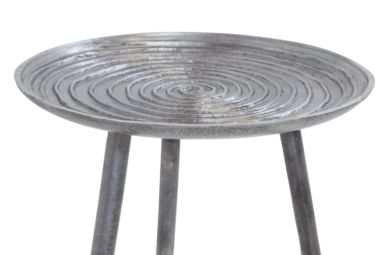 Beistelltisch SPIRAL 45 cm Metall Platte Black Nickel