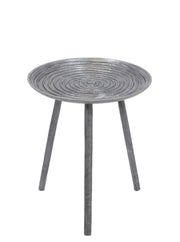 Beistelltisch SPIRAL 35 cm Metall Platte Black Nickel