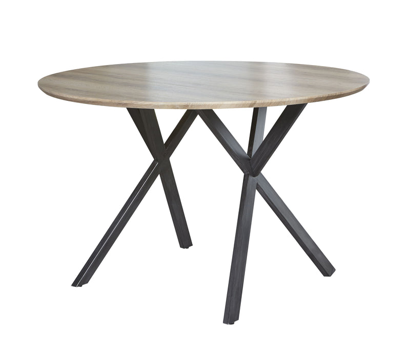 Esstisch HENK 120 cm Tischplatte 3D-Eiche Antik-Effekt rund