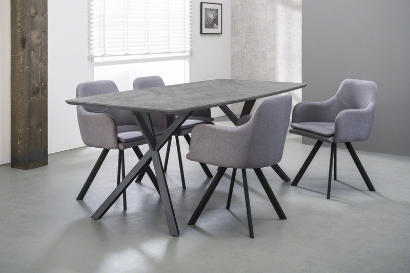 Esstisch HENK 160 x 90 cm Tischplatte in Beton-Optik