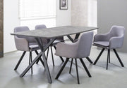 Esstisch HENK 190 x 90 cm Tischplatte in Beton Optik