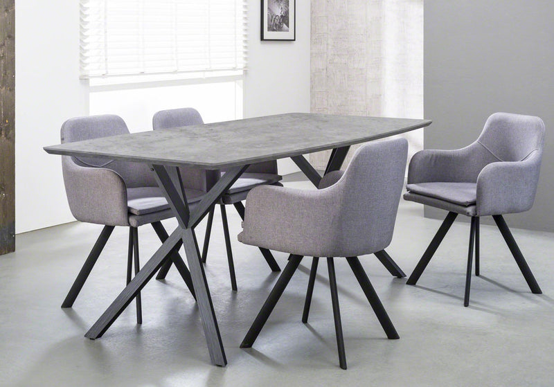 Esstisch HENK 190 x 90 cm Tischplatte in Beton Optik