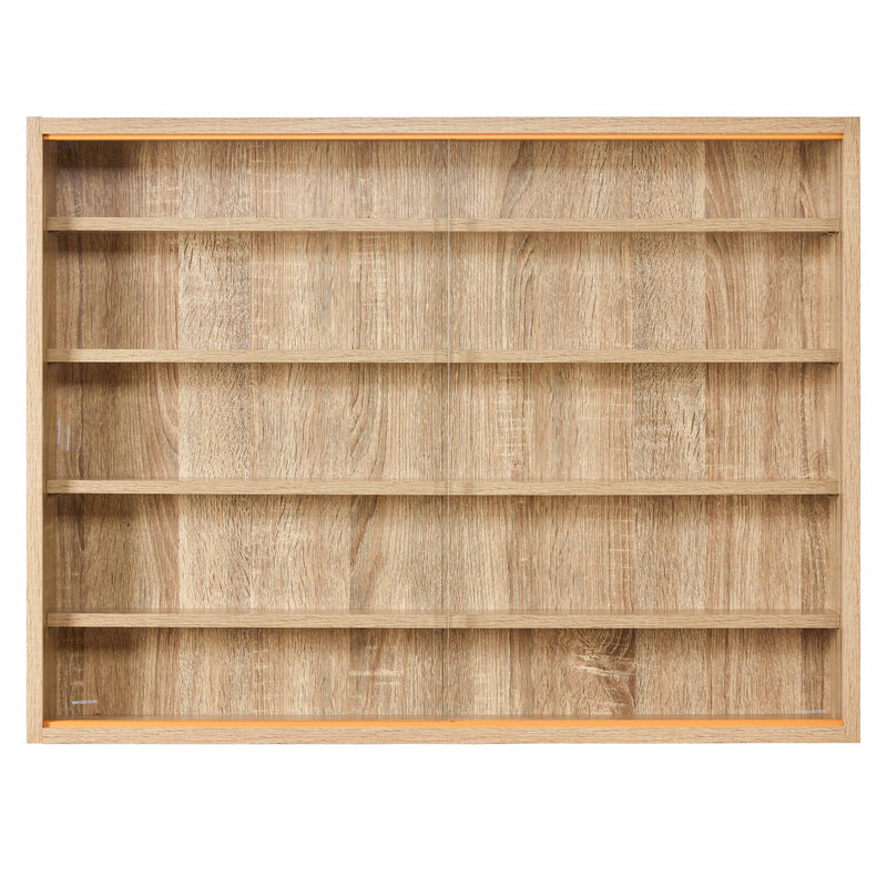 Sammlervitrine Setzkasten COLLECTIONI Sonoma-Eiche Nachbildung mit fünf horizontalen Fächern in Gesamtansicht.
