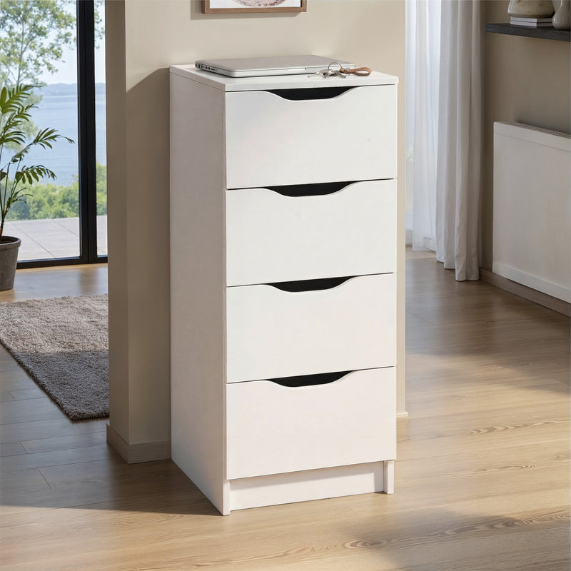 Kommode WESTPHALEN 4 in Weiß mit 4 Schubladen, 41x41x92 cm