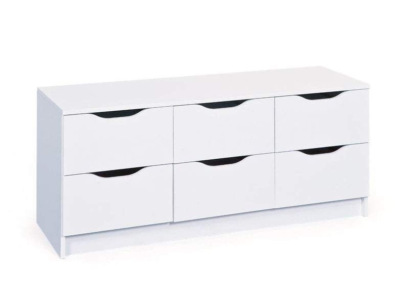 Kommode WESTPHALEN 6-B Weiß mit 6 Schubläden