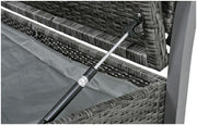 Gartenbank FERRARA Aluminium und Polygeflecht Dunkelgrau