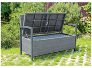 Gartenbank FERRARA Aluminium und Polygeflecht Dunkelgrau