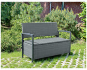 Gartenbank FERRARA Aluminium und Polygeflecht Dunkelgrau