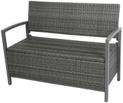 Gartenbank FERRARA Aluminium und Polygeflecht Dunkelgrau