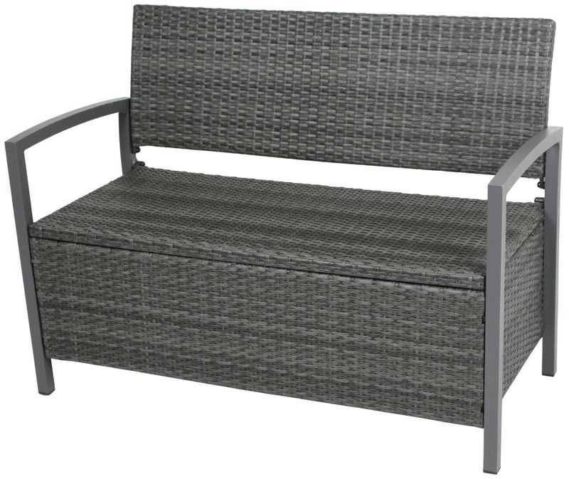 Gartenbank FERRARA Aluminium und Polygeflecht Dunkelgrau