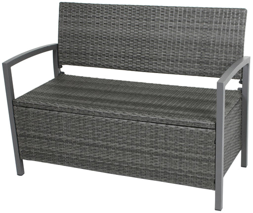 Gartenbank FERRARA Aluminium und Polygeflecht Dunkelgrau