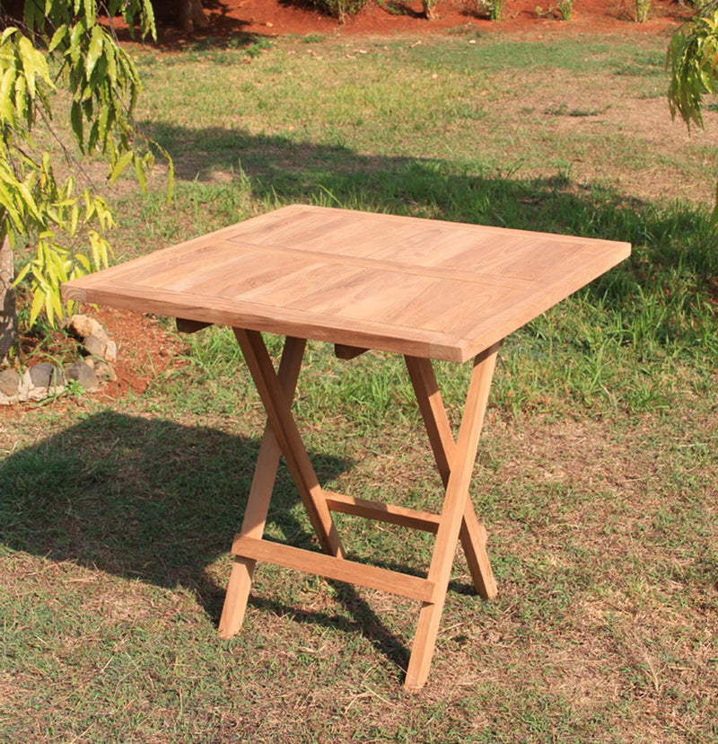 Klapptisch Gartentisch 80 x 80 cm in Premium Teak