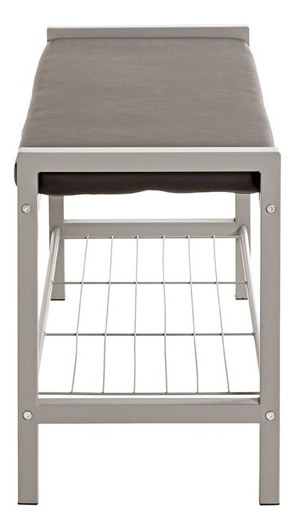 Schuhbank mit gepolstertem Sitz, Stahlrohr alu-schwarz – Ansicht 6