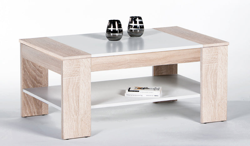 Couchtisch FINLEY PLUS 100 x 58  Sonoma Eiche / Weiß