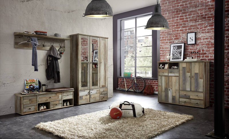 Wandgarderobe Garderobenpaneel BONANZA Driftwood Nachbildung