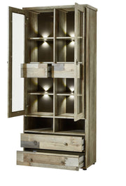 Vitrine BONANZA mit LED Beleuchtung - Driftwood Nachbildung