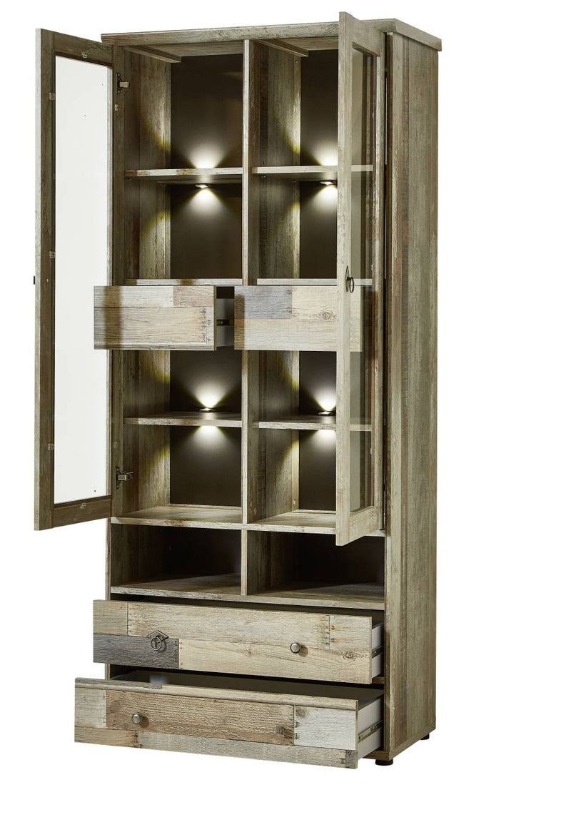 Vitrine BONANZA mit LED Beleuchtung - Driftwood Nachbildung