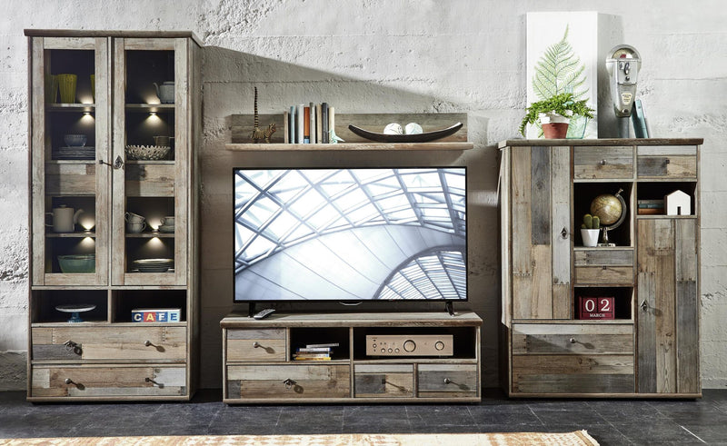Wohnzimmerschrank Wohnwand BONANZA DD80 - Driftwood Nachbildung