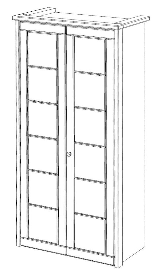 Kleiderschrank VITA SK289 2 Türen mit Kassetten-Front Kiefer massiv