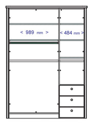 Kleiderschrank VITA SK290 3 Türen Kassetten-Front Kiefer massiv